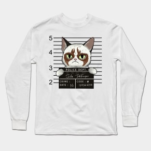 Paws Behind Bars: Cat Mug Shot Long Sleeve T-Shirt